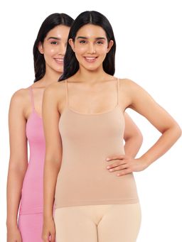 Amante - Solid High Coverage Sleeveless Camisoles - Multi-color