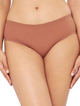 Amante - Solid Three-fourth Coverage Low Rise Hipster Panty - Brown