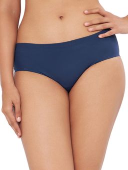 Amante - Solid Three-fourth Coverage Low Rise Hipster Panty - Blue