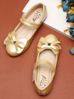 Tiny Bugs - Gold Girls Party Wear Embellished Ballerina