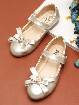 Tiny Bugs - Gold Girls Party Wear Embellished Ballerina