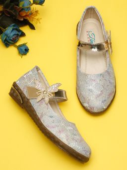 Tiny Bugs - Gold Girls Party Wear Ballerina