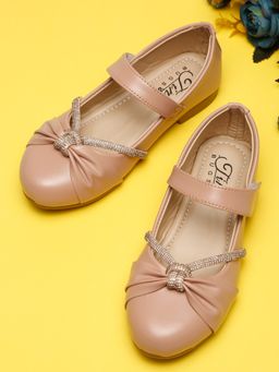 Tiny Bugs - Peach Girls Party Wear Embellished Ballerina