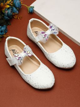 Tiny Bugs - White Girls Party Wear Embellished Ballerina