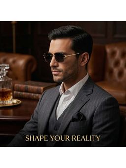 Zaadran - Black Alberta-Black Rectangular Sunglass (Alberta-Black) (56)