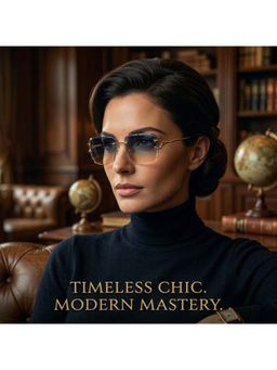 Zaadran - Multi-Color Alberta-Dual Tone Rectangular Sunglass (Alberta-Dual Tone) (56)