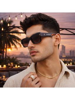 Zaadran - Brown Almaty-Brown Square Sunglass (Almaty-Brown) (54)