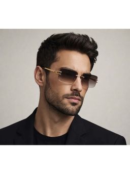 Zaadran - Brown Austria-Brown Rectangular Sunglass (Austria-Brown) (59)