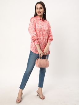 R&B - Women Pink Polyester Full Sleeves Shirt