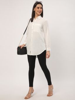 R&B - Women Ivory Viscose Full Sleeves Top