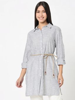 R&B - Women Blue Cotton Full Sleeves Top