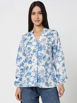 R&B - Women White Cotton Full Sleeves Top