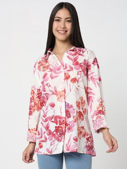 R&B - Women Ivory Linen Full Sleeves Shirt