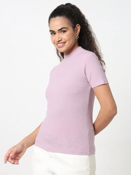 R&B - Women Purple Viscose Half Sleeves Top