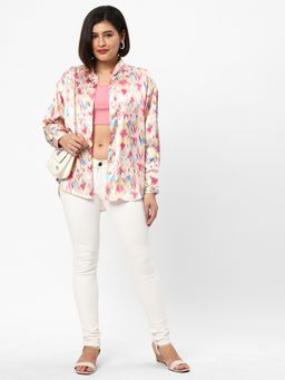 R&B - Women White Polyester Full Sleeves Shirt