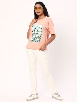 R&B - Women Pink Cotton Half Sleeves Top