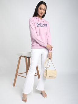 R&B - Women Lavender Polycotton Full Sleeves Hoodie