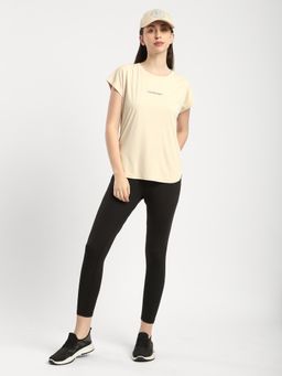 R&B - Women Beige Polyester Half Sleeves Top