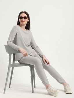 R&B - Women Beige Polyester Blend Full Sleeves Top