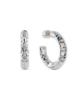 ARVINO - Etched Raw Silver Hoops Mini