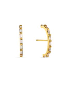 ARVINO - Crater Hug Hoops White In 92.5 Sterling Silver