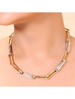 ARVINO - Sculpted Clip Necklace Two Tone
