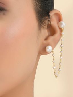 ARVINO - Snowflake Pearl Threader In 92.5 Sterling Silver