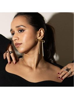 ARVINO - Braided Bow Gold Earrings