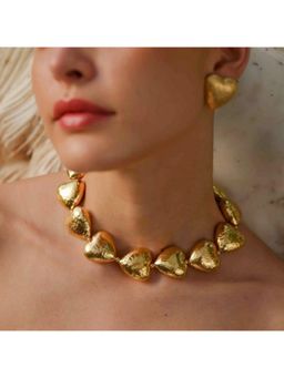 ARVINO - Gilded Concave Graduating Hearts Necklace