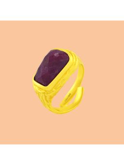 ARVINO - Ruby Reflections Gold Adjustable Ring