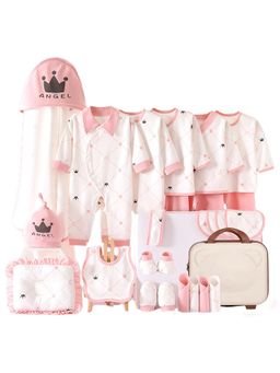 Little Surprise Box - Pink Tiara Newborn Baby All Season Wear Gift Hamper With Suitcase (0-6Months)