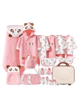 Little Surprise Box - Pink Sleepy Panda Newborn Baby Wear Gift Hamper With Suitcase (0-6Months)