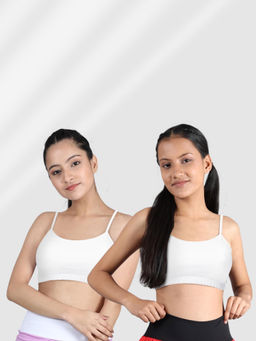 D'chica - Beginners Bra Non Padded Non Wired White (Pack of 2)