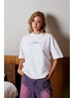 Bonkers Corner - Trial Period Oversized Crew Neck White T-Shirt