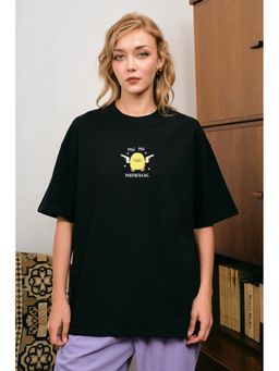 Bonkers Corner - Quack Attack Crew Neck Oversized Black T-Shirt