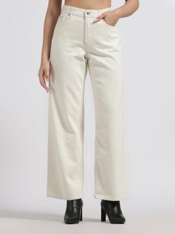 Calvin Klein - Off White Loose Fit High Rise Jeans