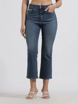 Calvin Klein - Blue Light-Wash Flared Fit Mid Rise Jeans