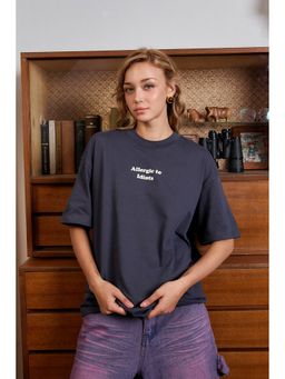 Bonkers Corner - Allergic To Idiots Oversized Grey T-Shirt
