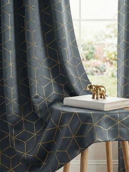 Urban Space - Blackout Curtains for Window with Eyelets & Tieback, 1 Piece -Stone Grey (5 x 4)