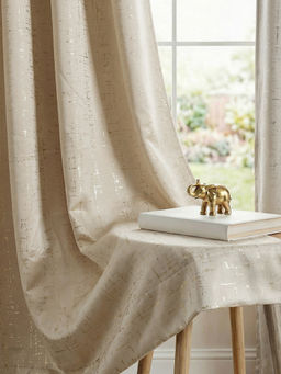Urban Space - Blackout Curtains for Window with Eyelets & Tieback, 1 Piece - Sparkle Beige (5 x 4)