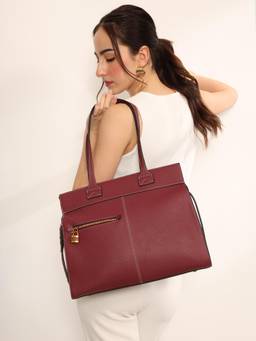 Kazo - Women The Rune Maroon Tote Bag (L)
