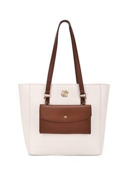 Lavie Signature - Women Off White Merced Tote Bag (L)