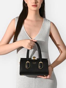 Lavie Luxe - Women Dazzle Black Handbag with Detachable Strap (S)