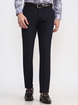 JB Studio - Men Blue Checked Club Wear Trouser