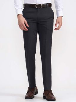 JadeBlue - Super Luxe Men Grey Slim Fit Formal Trouser