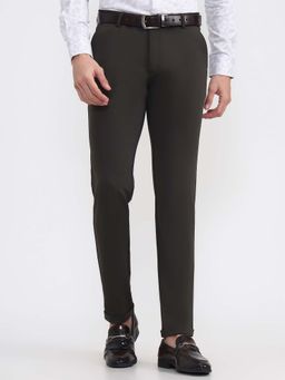 Wyre - Men Slim Fit Olive Grey Club Wear Trouser