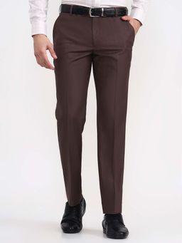 JadeBlue - Men Formal Brown Terry Rayon Trouser