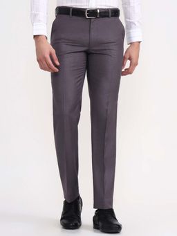 JadeBlue - Men Grey Terry Rayon Formal Trouser