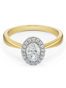 EMORI - June Oval Halo Engagement Ring in 18KT Gold | Authentic & Certified Lab Diamonds