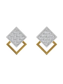 EMORI - Twin Square Earring in 14KT Gold | Authentic & Certified Lab Diamonds